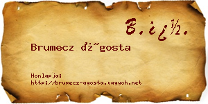 Brumecz Ágosta névjegykártya